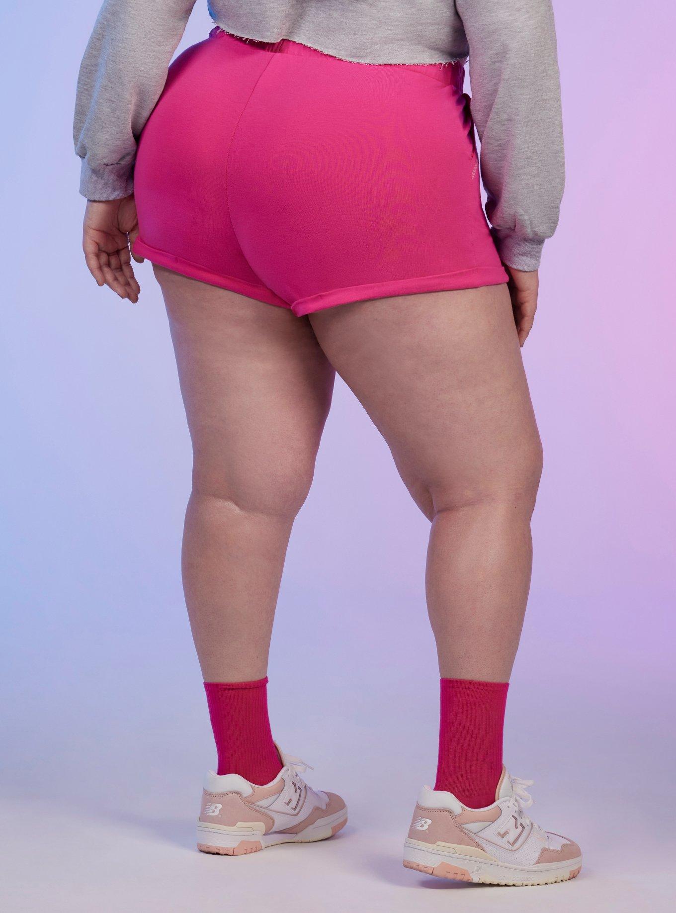 Barbie Rhinestone Pink Lounge Shorts Plus Size, PINK, alternate