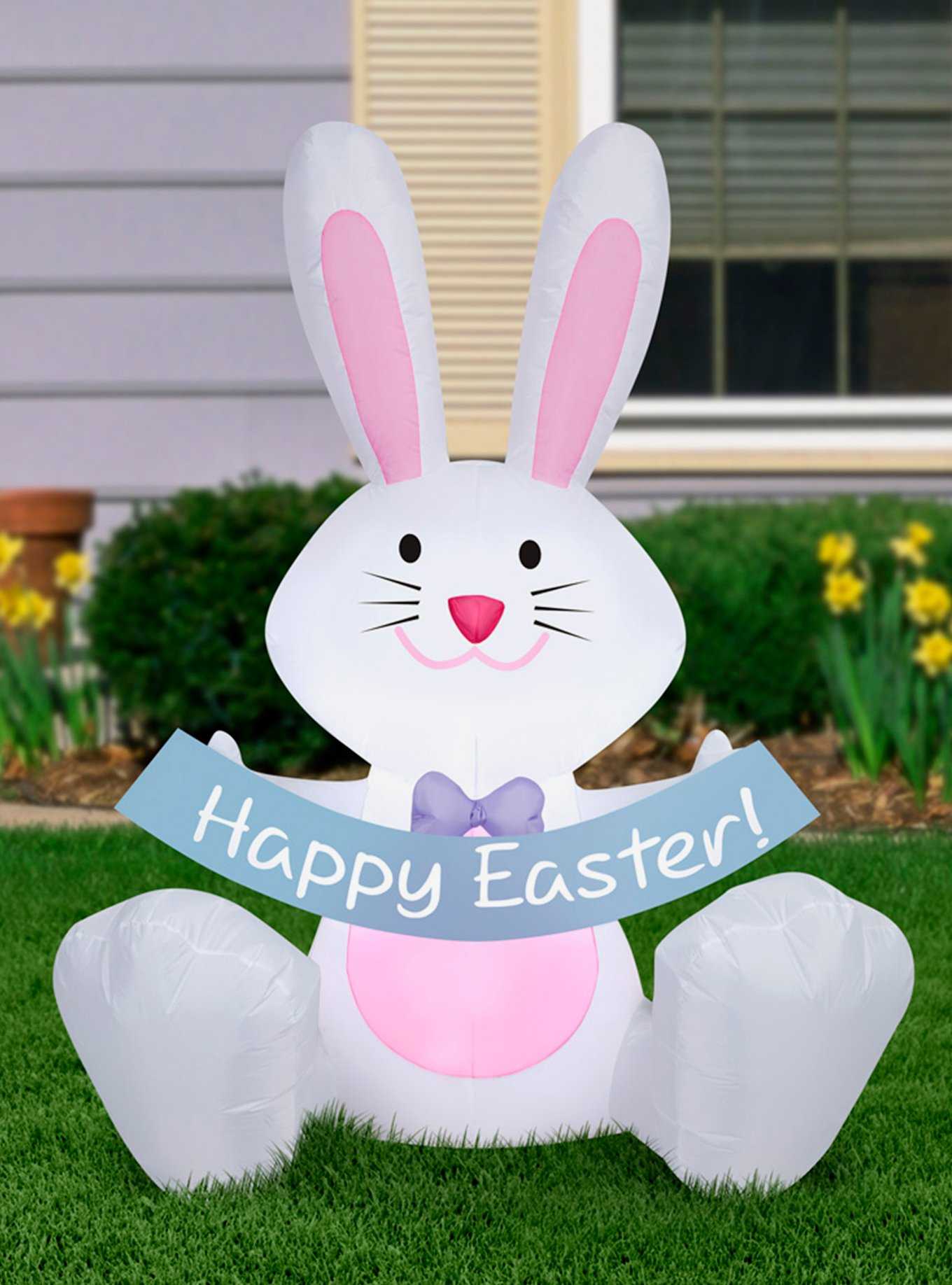Easter Bunny With Banner Airblown, , hi-res