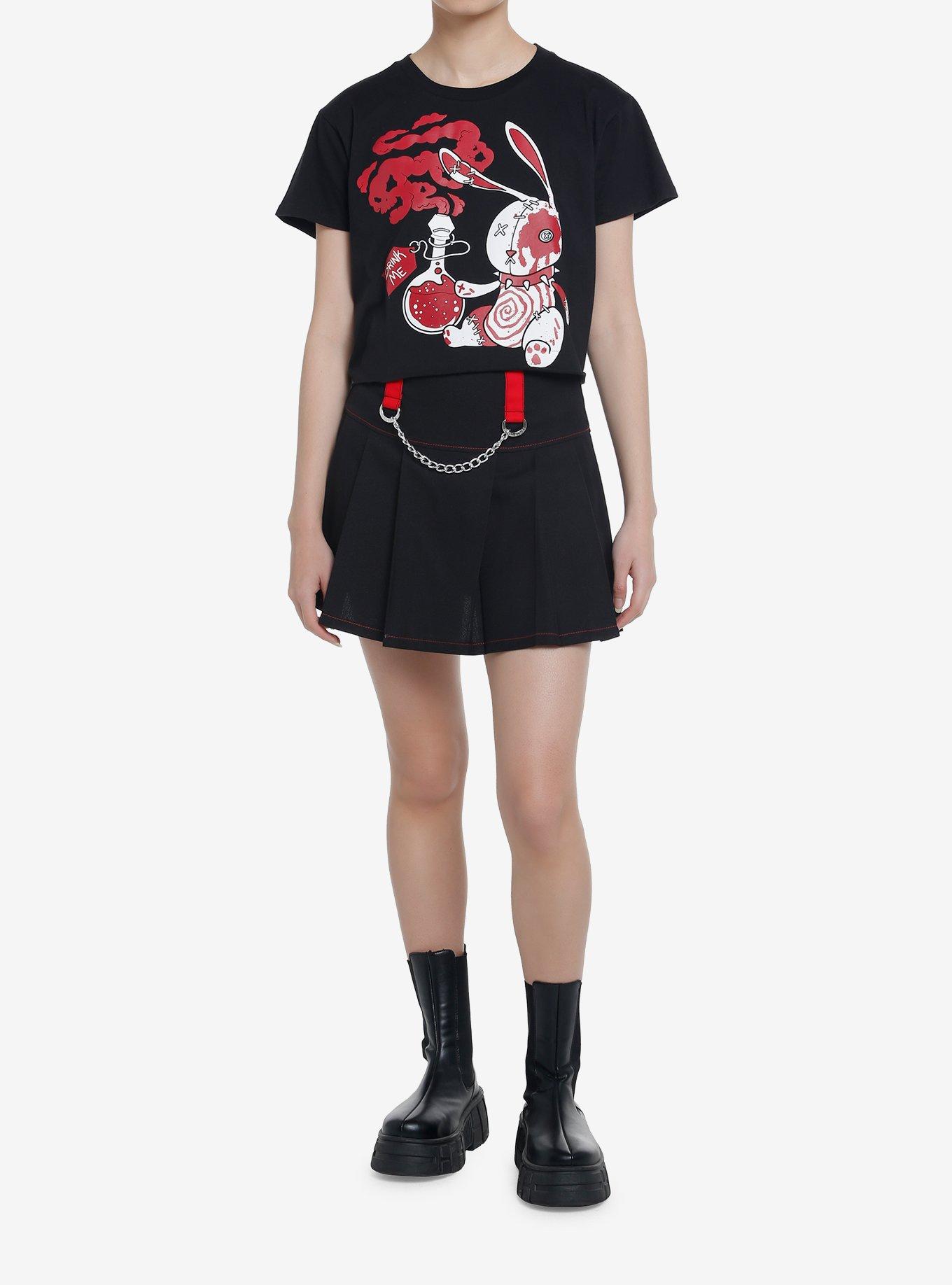 Goth Bunny With Poison Crop Girls T-Shirt, MULTI, alternate