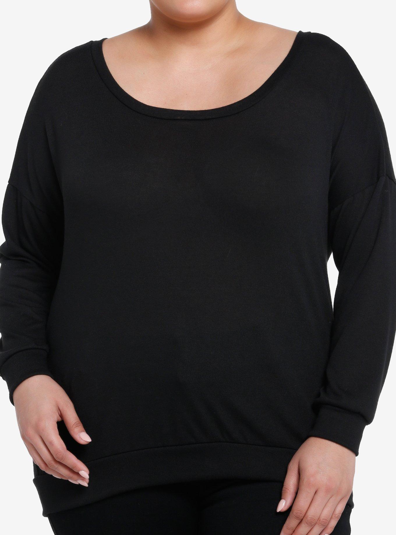Midnight Hour Angel Back Wings Girls Long-Sleeve Top Plus Size, , hi-res