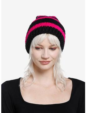 Pink & Blue Stripe Crochet Gnome Hat, , hi-res