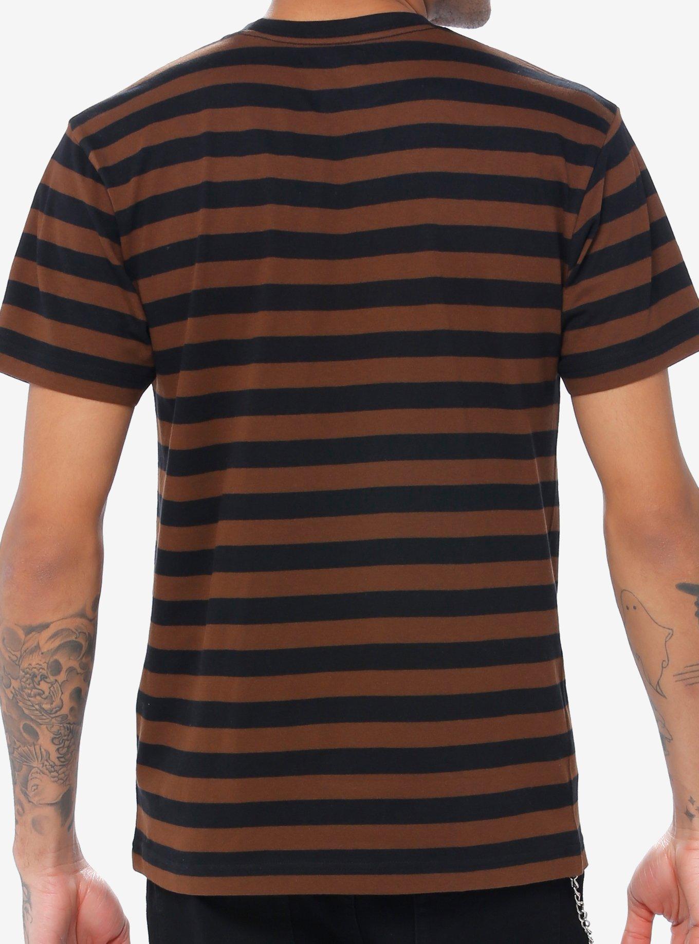 Black & Brown Stripe T-Shirt, BROWN, alternate