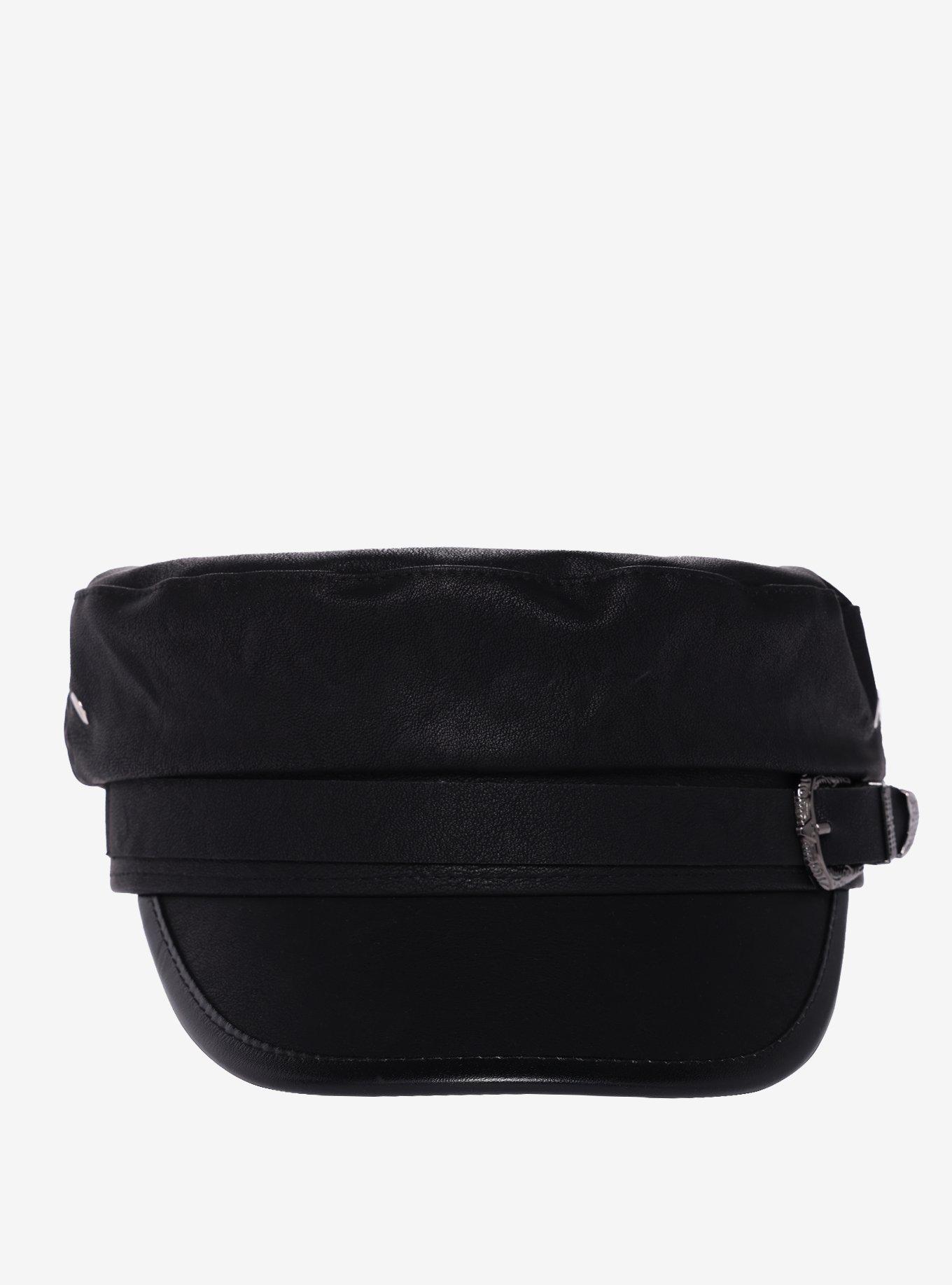 Black Western Buckle Cabbie Hat, , alternate