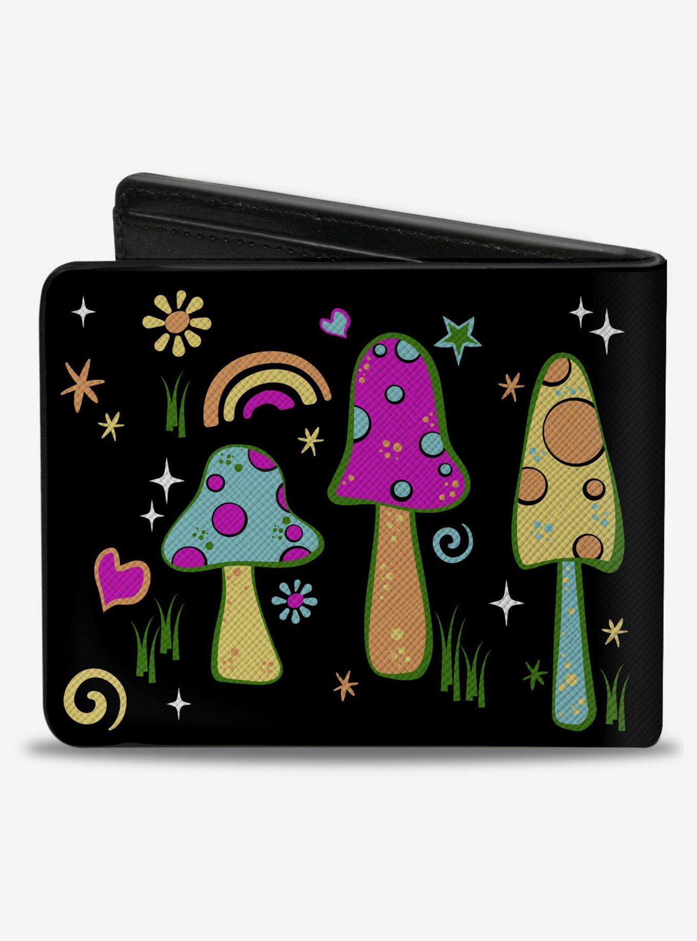 Mushroom Shroomy Vibrant Garden Bifold Wallet, , alternate