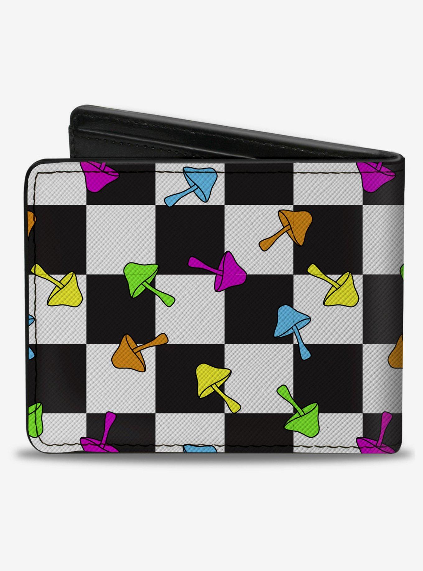 Mushrooms Scattered Checker Bifold Wallet, , hi-res