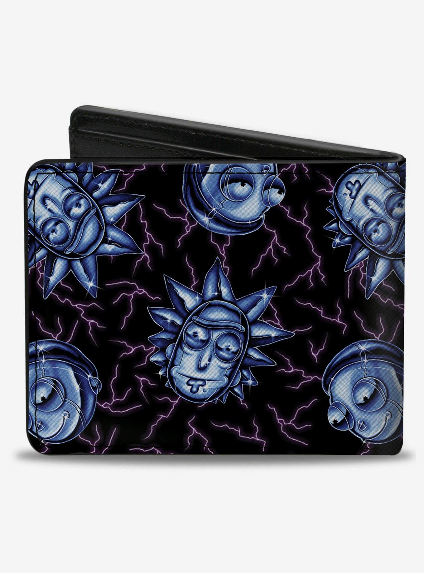 Rick and Morty Electric Faces Scattered Bifold Wallet, , hi-res