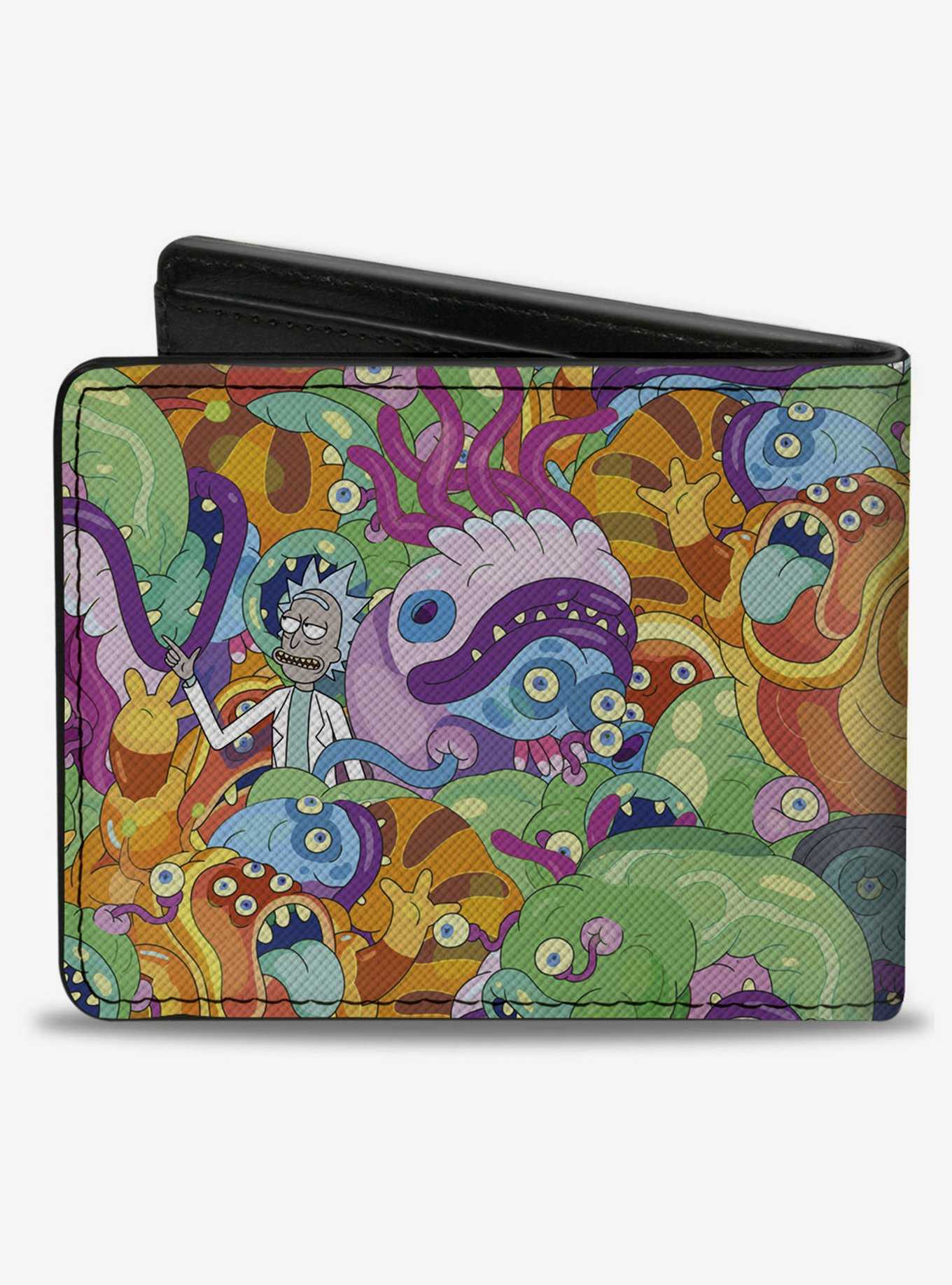 Rick and Morty with Monsters Collage Bifold Wallet, , hi-res