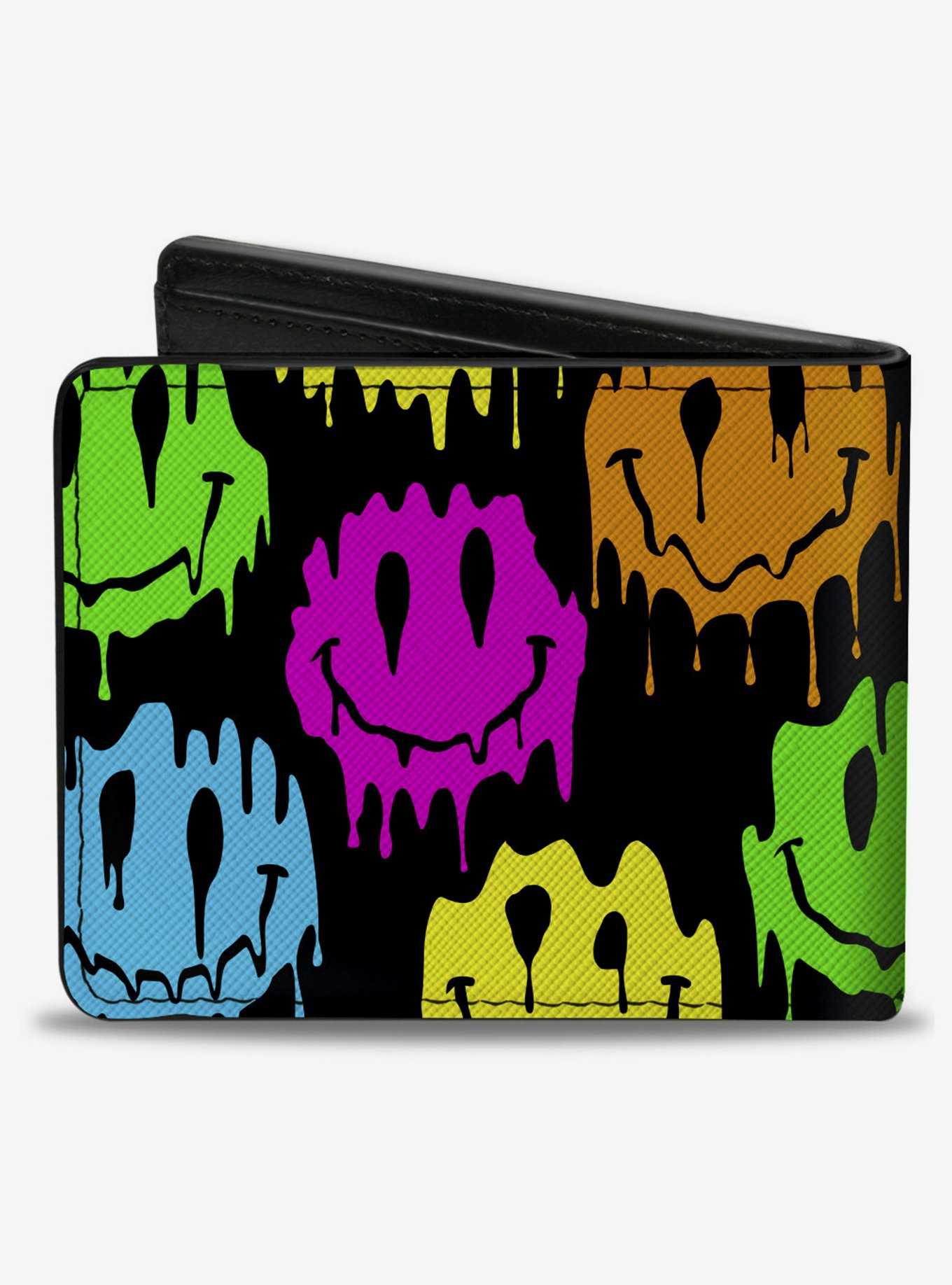 Smiley Face Melted Repeat Bifold Wallet, , hi-res