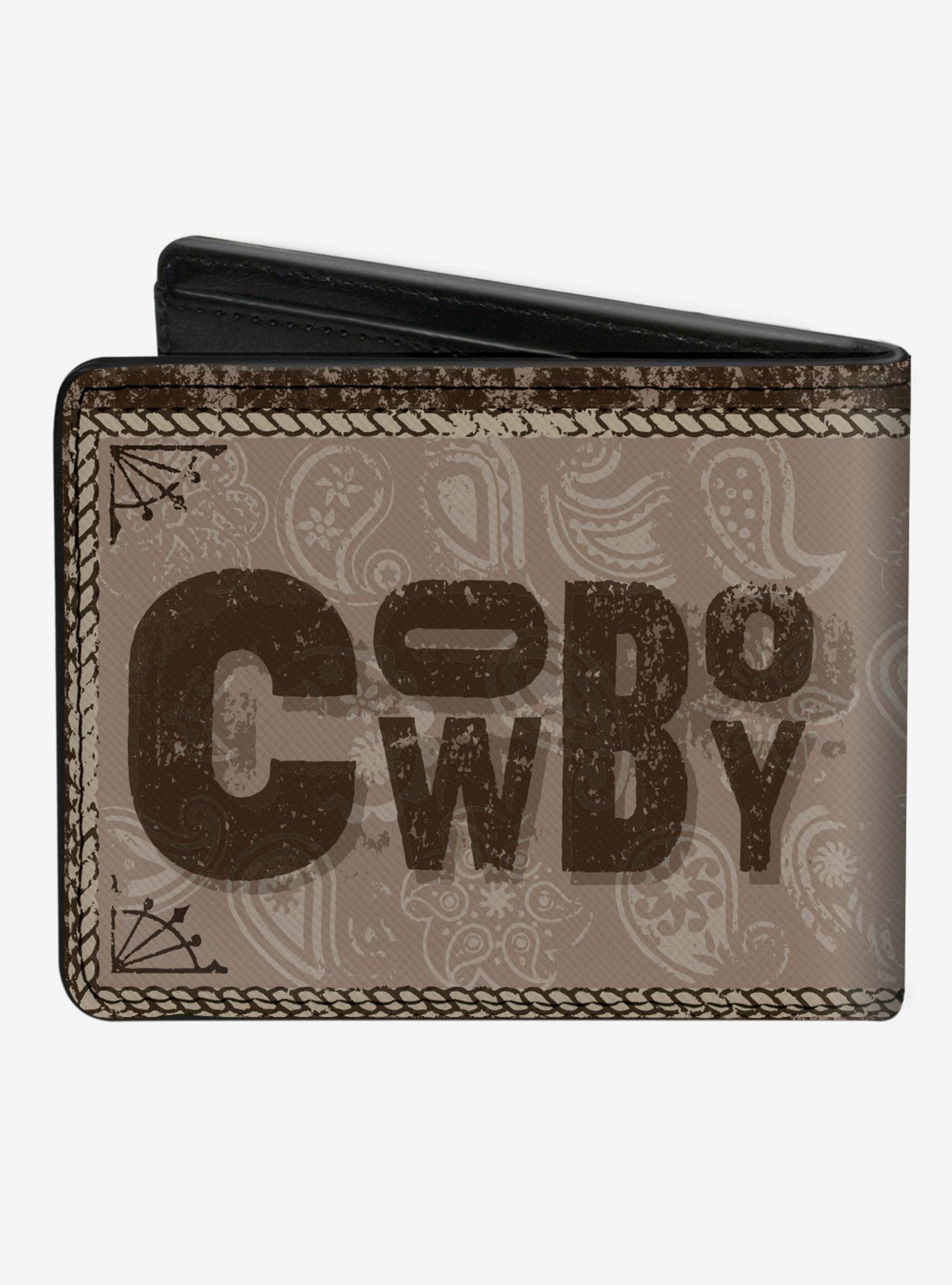 Western Cowboy Icons Collage Bifold Wallet