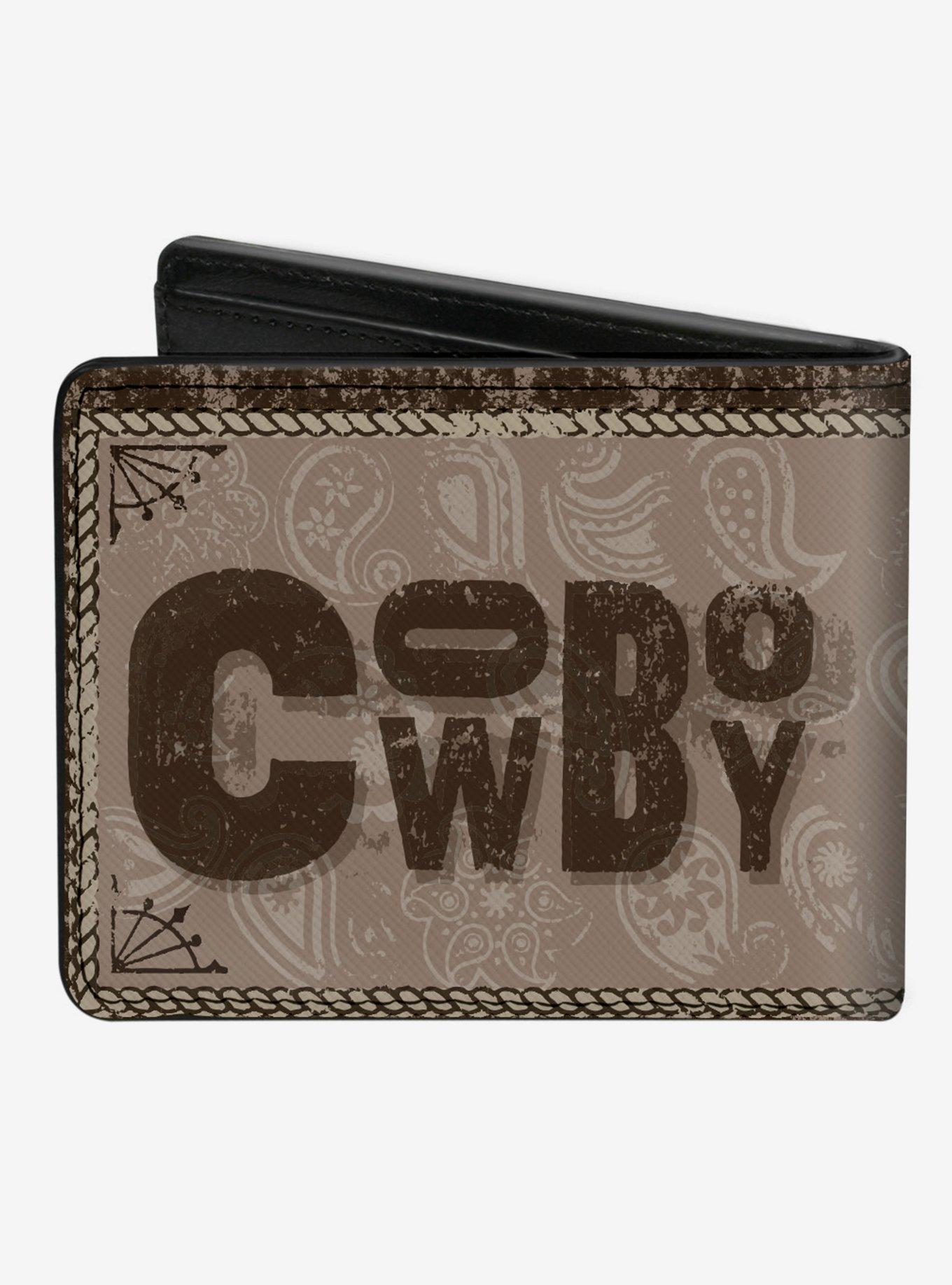 Western Cowboy Icons Collage Bifold Wallet, , hi-res