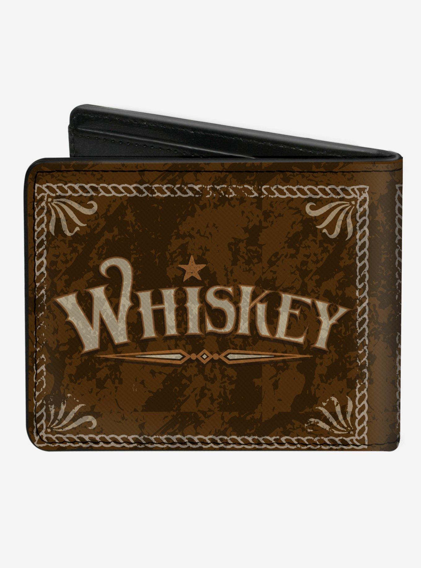 Western Whiskey Star with Text Shadow Repeat Bifold Wallet, , hi-res