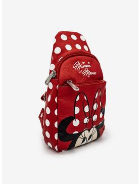 Disney Minnie Mouse Face Close Up with Polka Dots Crossbody Bag, , hi-res