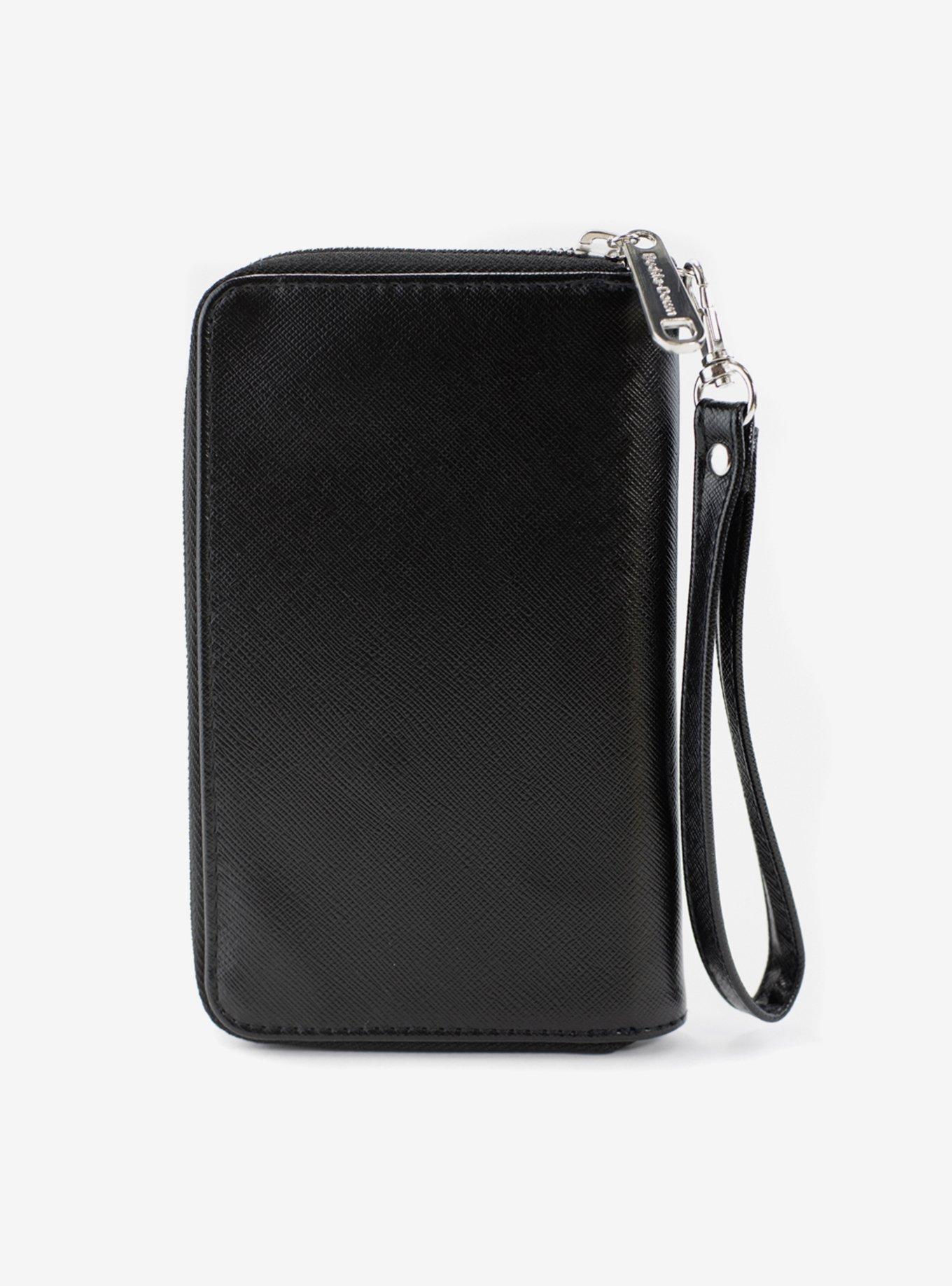 Smiley Faces Melted Mini Repeat Zip Around Wallet, , hi-res