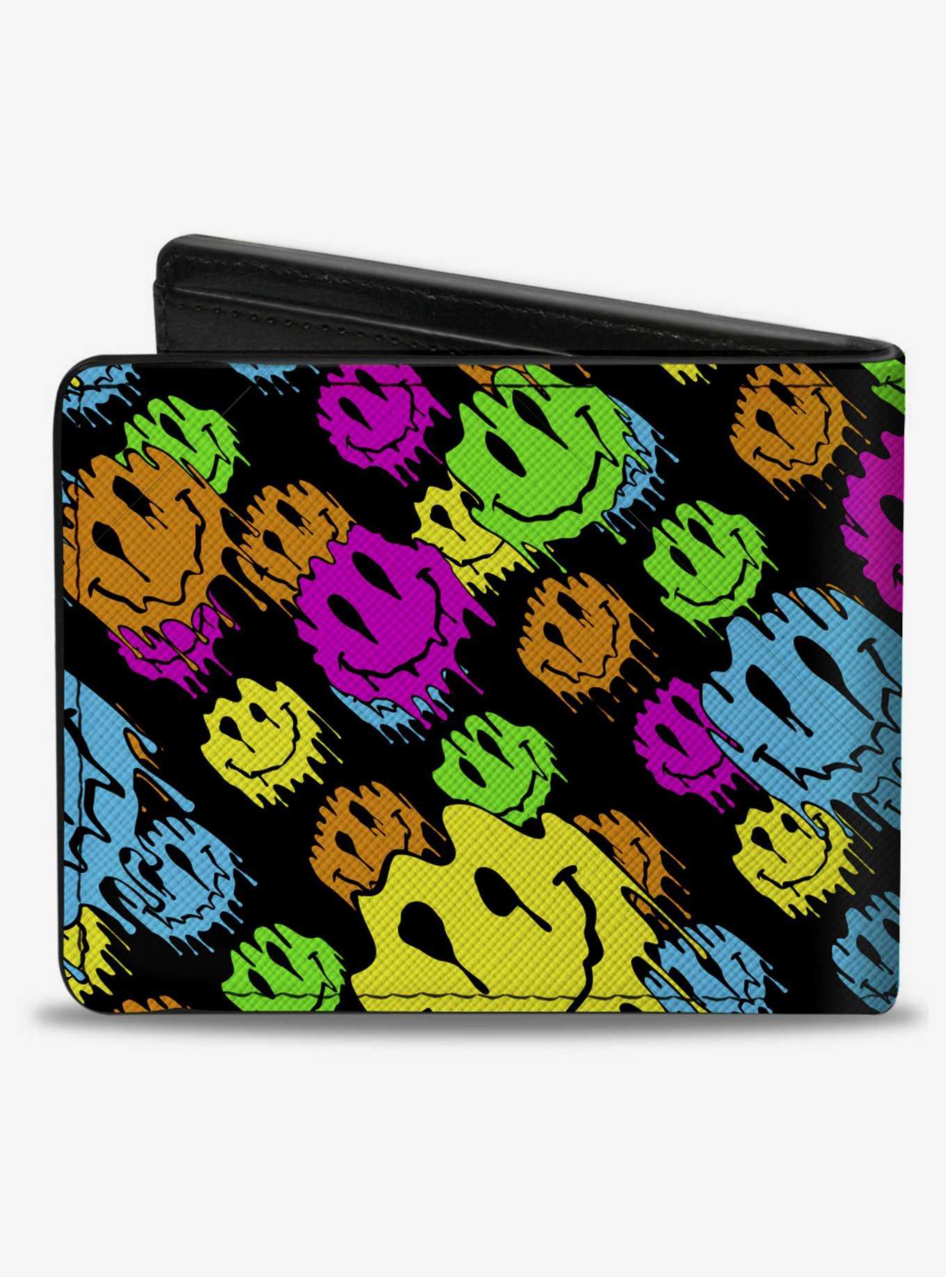 Smiley Faces Melted Stacked Bifold Wallet, , hi-res