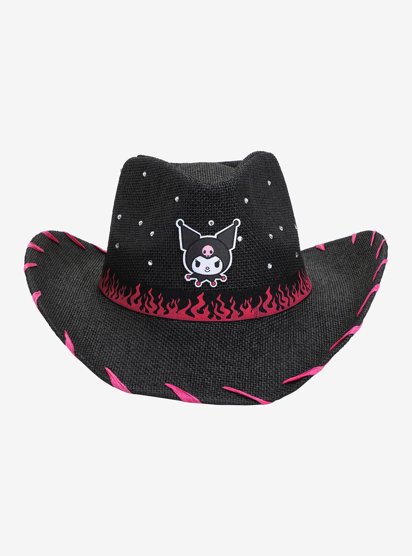 Kuromi Flames Woven Cowboy Hat, , alternate