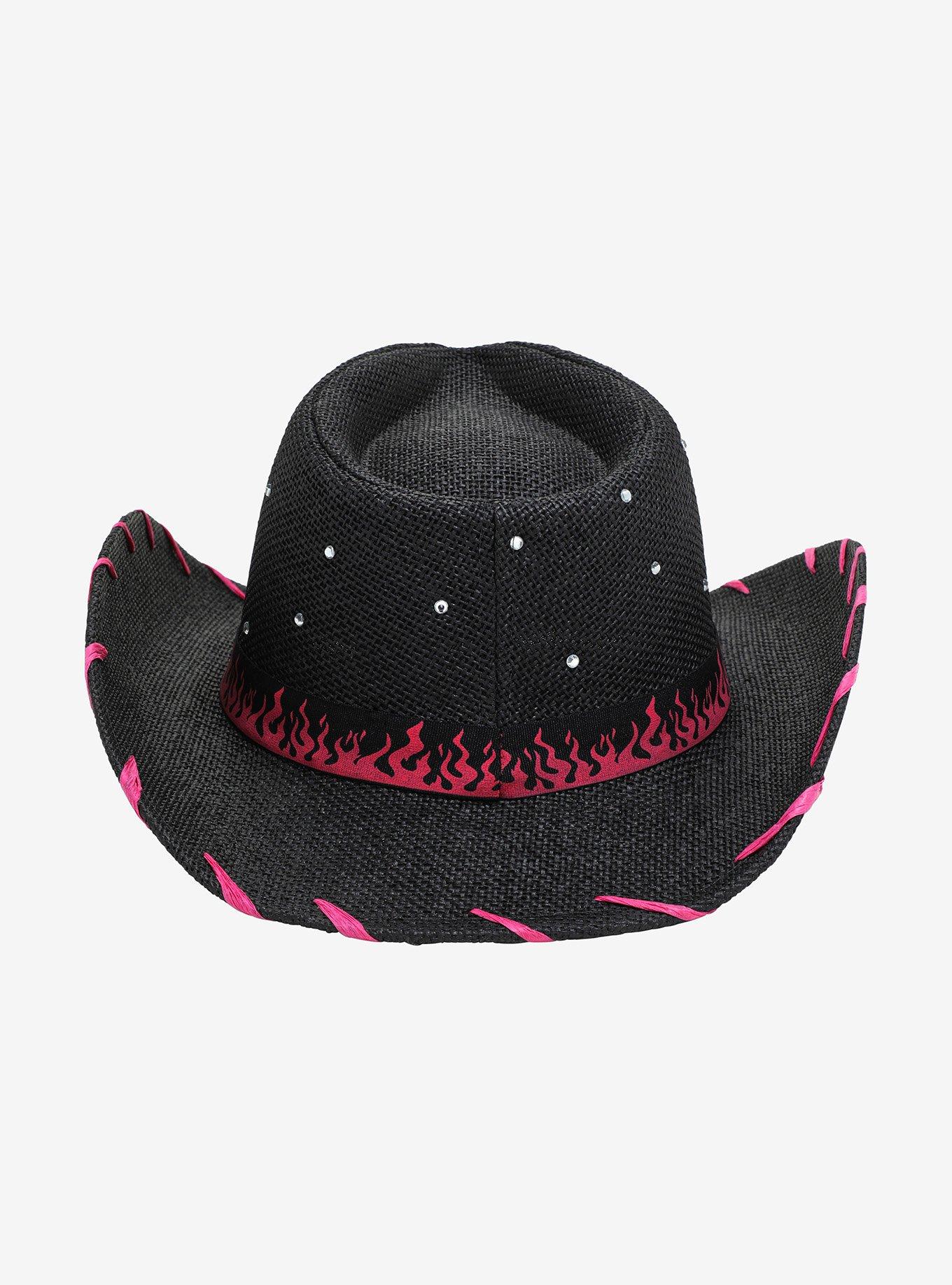 Kuromi Flames Woven Cowboy Hat, , alternate