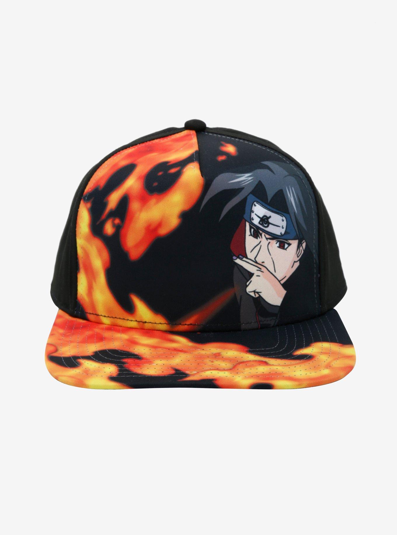 Naruto Shippuden Itachi Flames Snapback Hat, , alternate