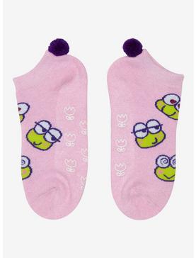 Keroppi Flower Pom No-Show Grip Socks, , hi-res