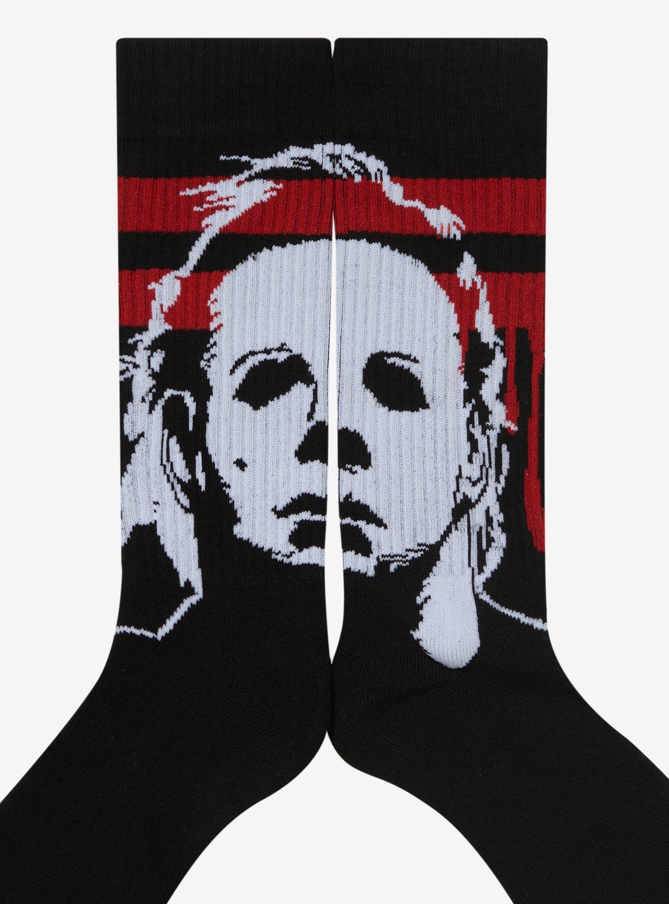 Halloween Michael Myers Blood Drip Crew Socks, , alternate