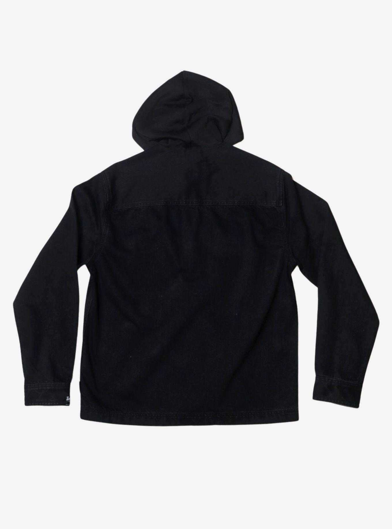Black Bull Denim Snap Front Hooded Jacket, BLACK, alternate