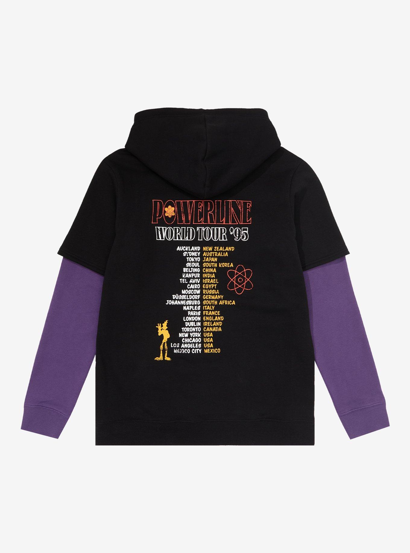 Disney A Goofy Movie Powerline World Tour Layered Hoodie - BoxLunch Exclusive, BLACK, alternate