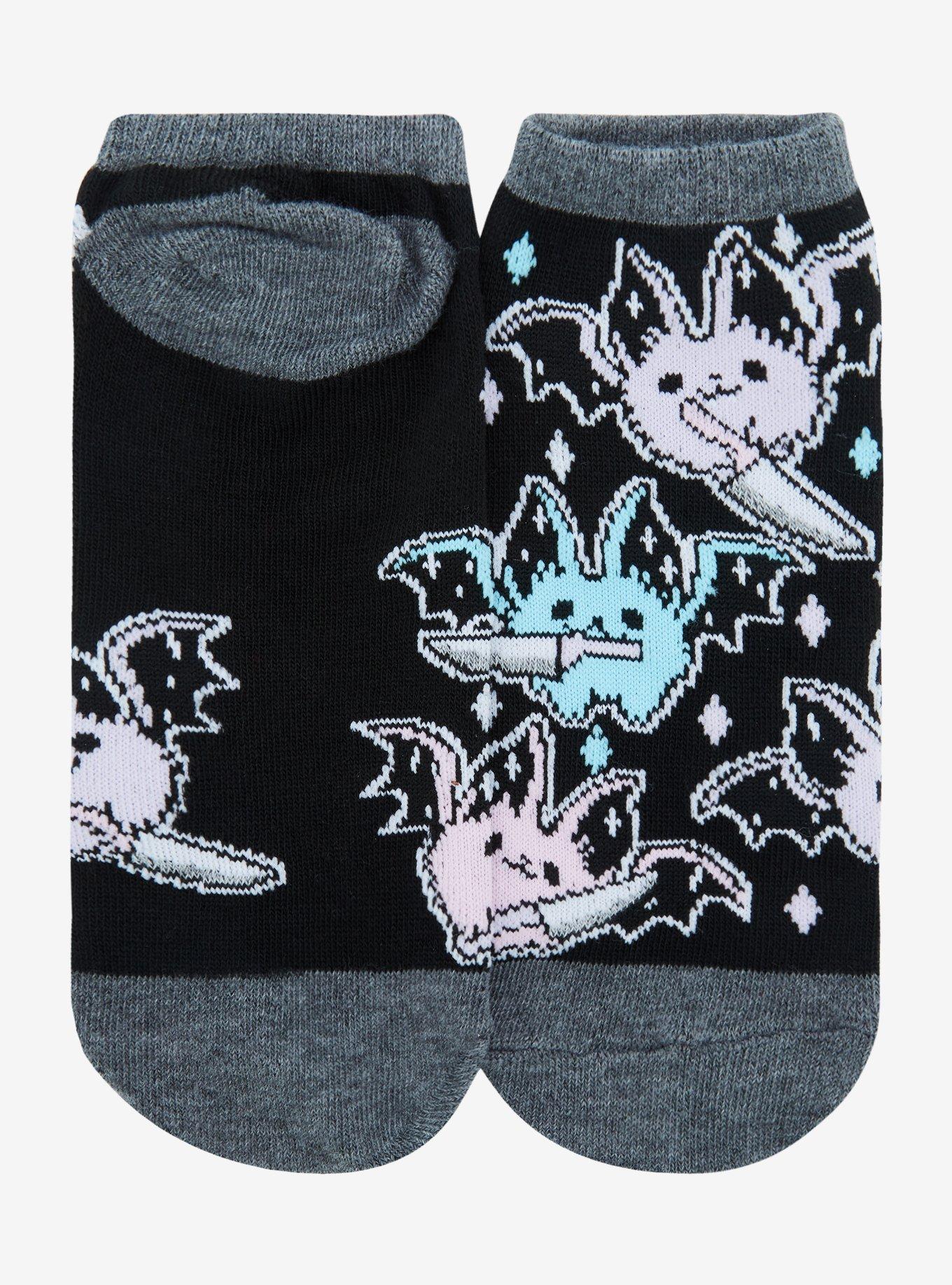 Pastel Bats With Knives No-Show Socks, , alternate