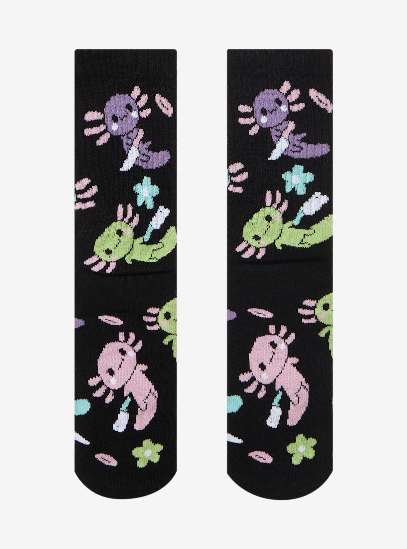 Axolotls With Knives Crew Socks, , alternate