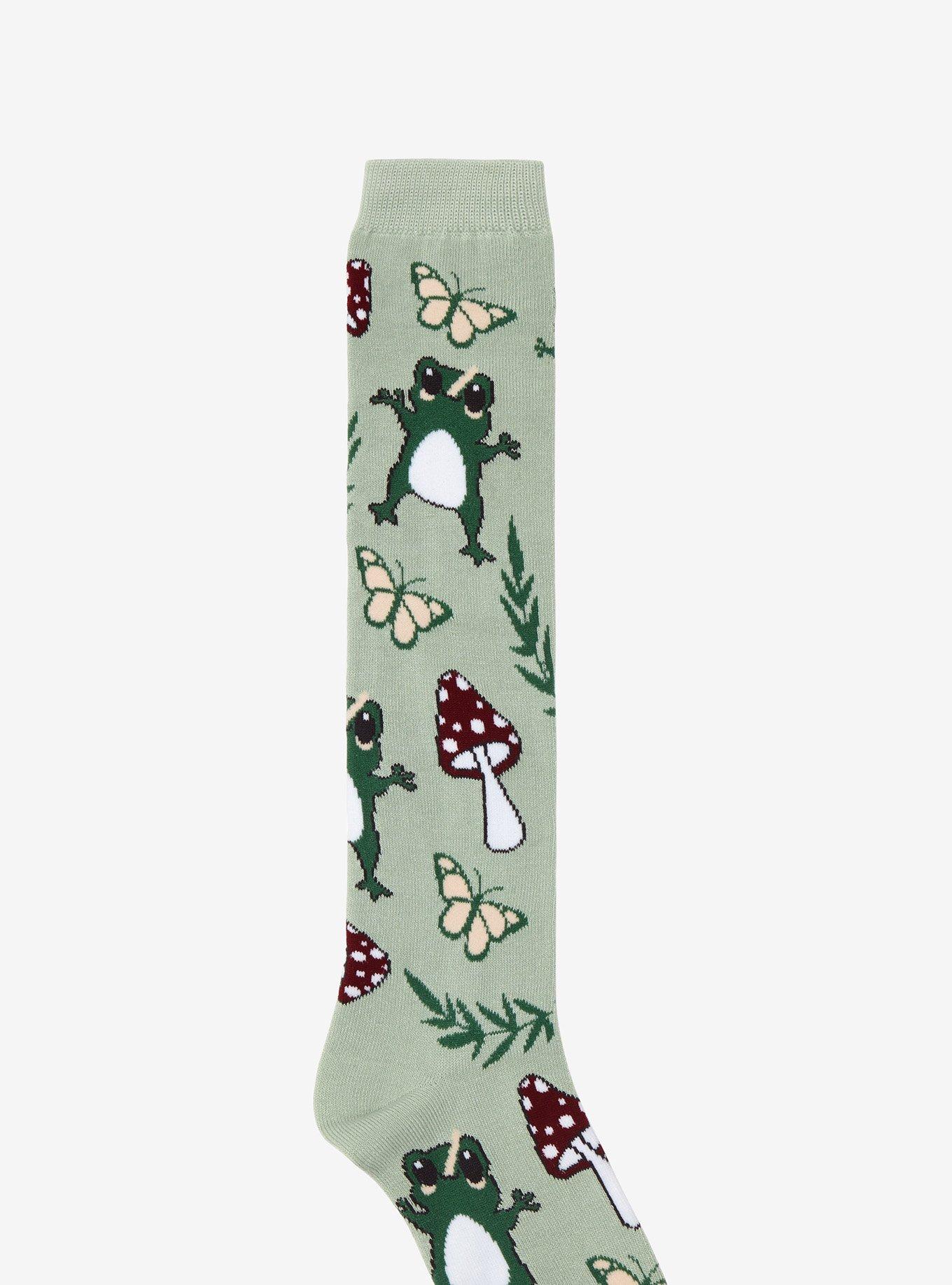 Frog Mushroom Knee-High Socks, , alternate