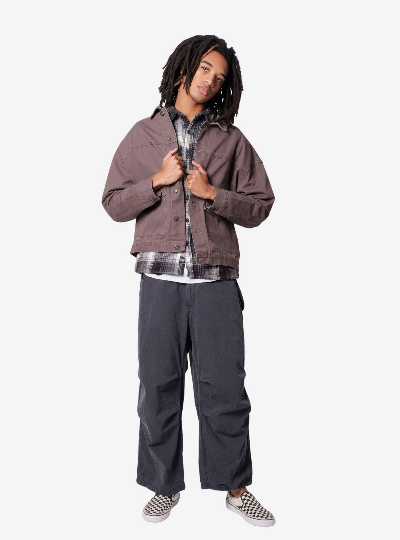 Charcoal Bull Denim Workwear Jacket, GREY, alternate