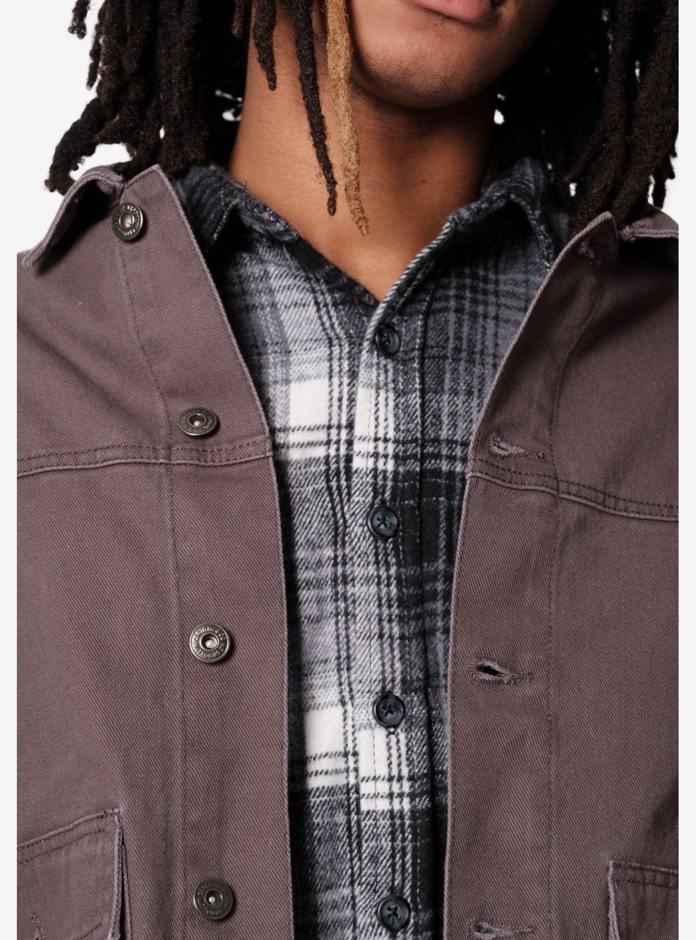 Charcoal Bull Denim Workwear Jacket, GREY, alternate