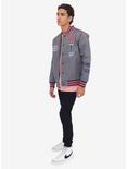 Charcoal Wasted Youth Woven Bomber Jacket, GREY, alternate