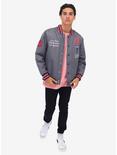 Charcoal Wasted Youth Woven Bomber Jacket, GREY, alternate