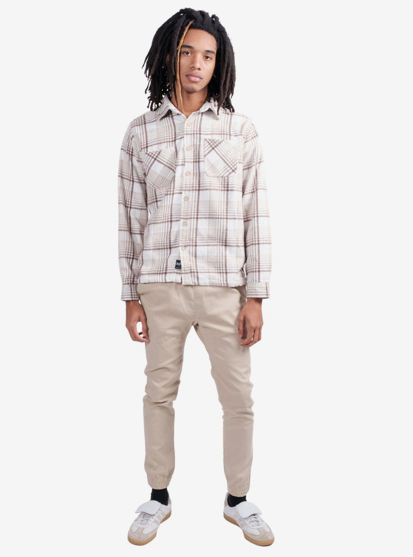 Cream Heavy Flannel Shacket, IVORY, alternate