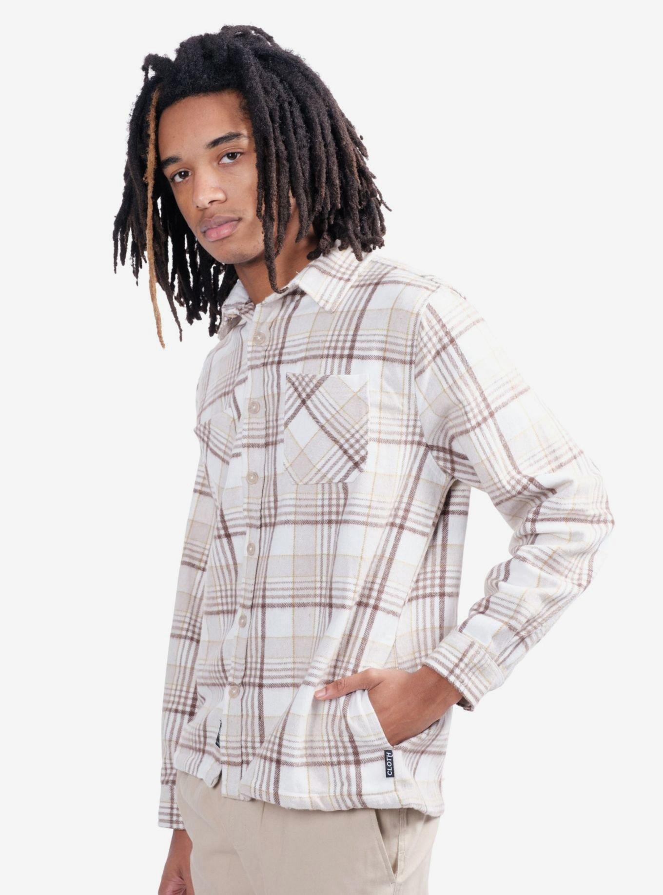 Cream Heavy Flannel Shacket, IVORY, alternate