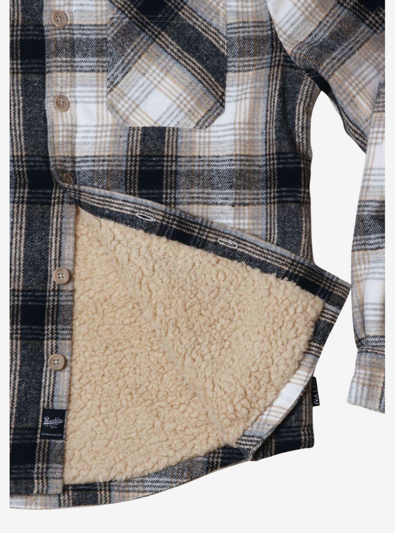 Cream Sherpa Lined Flannel Shacket, IVORY, alternate
