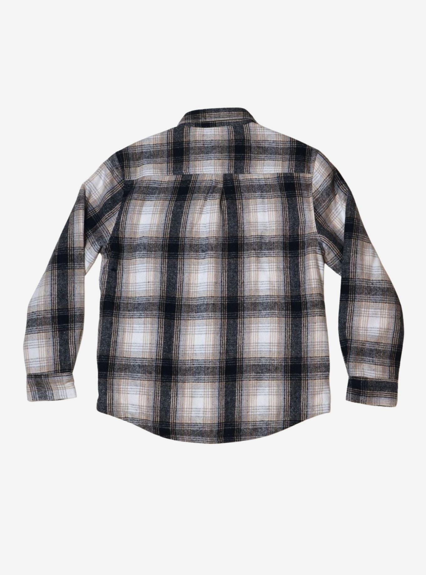 Cream Sherpa Lined Flannel Shacket, IVORY, alternate