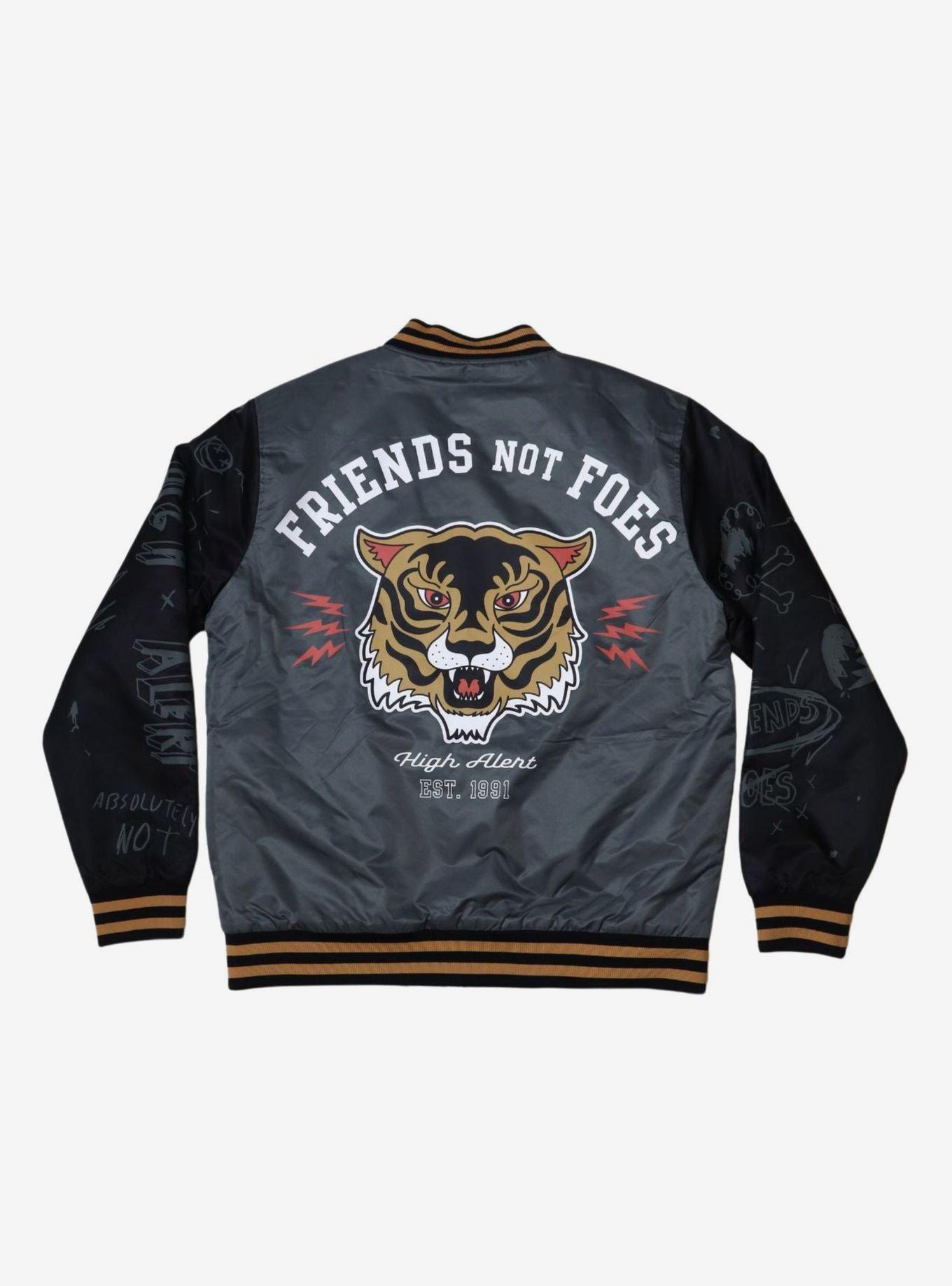 Friends Not Foes Balsam Green Woven Bomber Jacket, GREEN, alternate