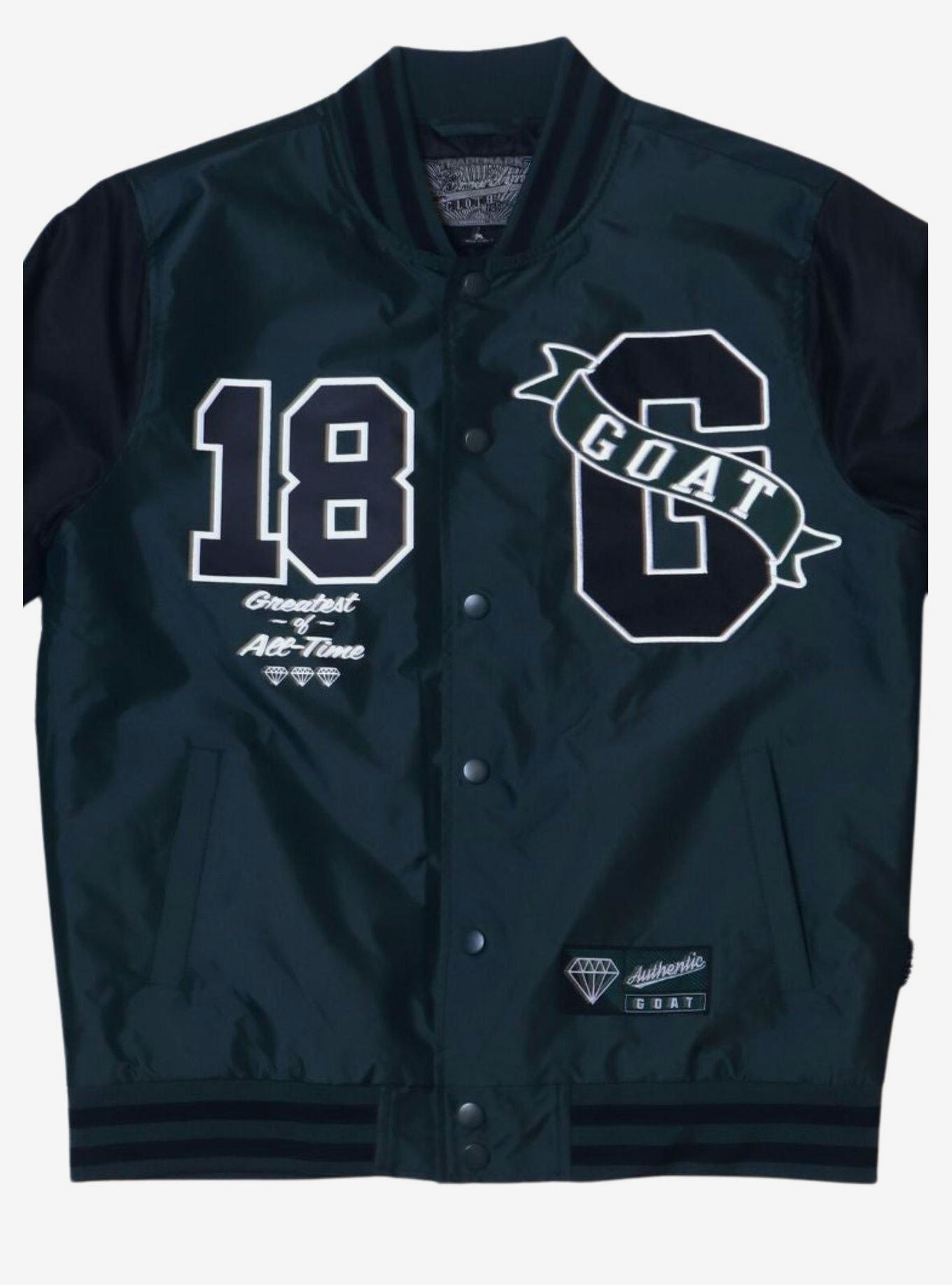 Ski Club Down Varsity Jacket - Navy Burgundy S