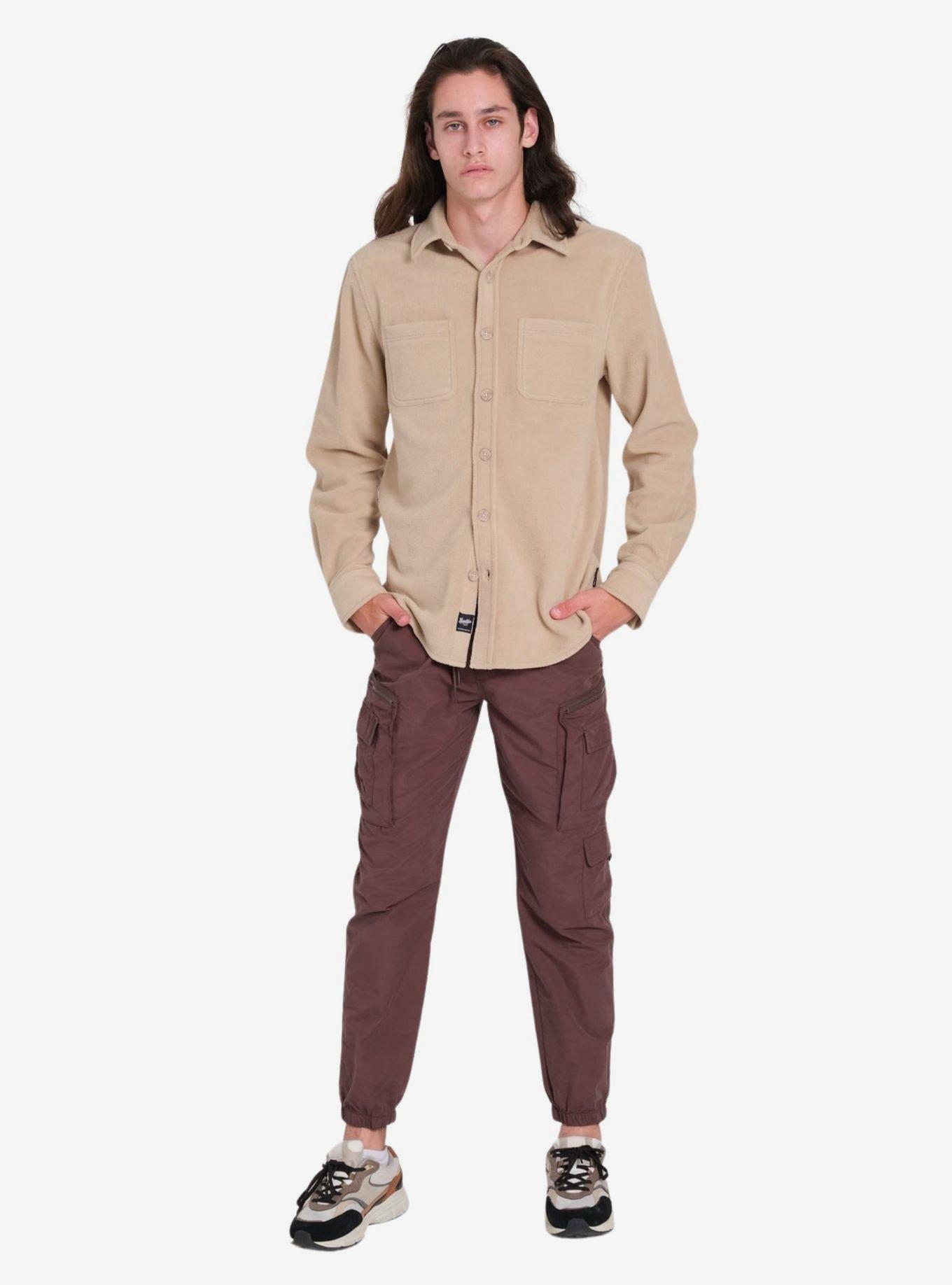 Khaki Heavy Knit Shacket, , hi-res