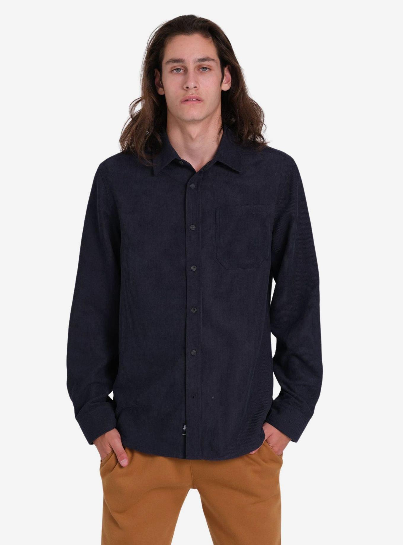 Navy Corduroy Button-Up, BLUE, alternate