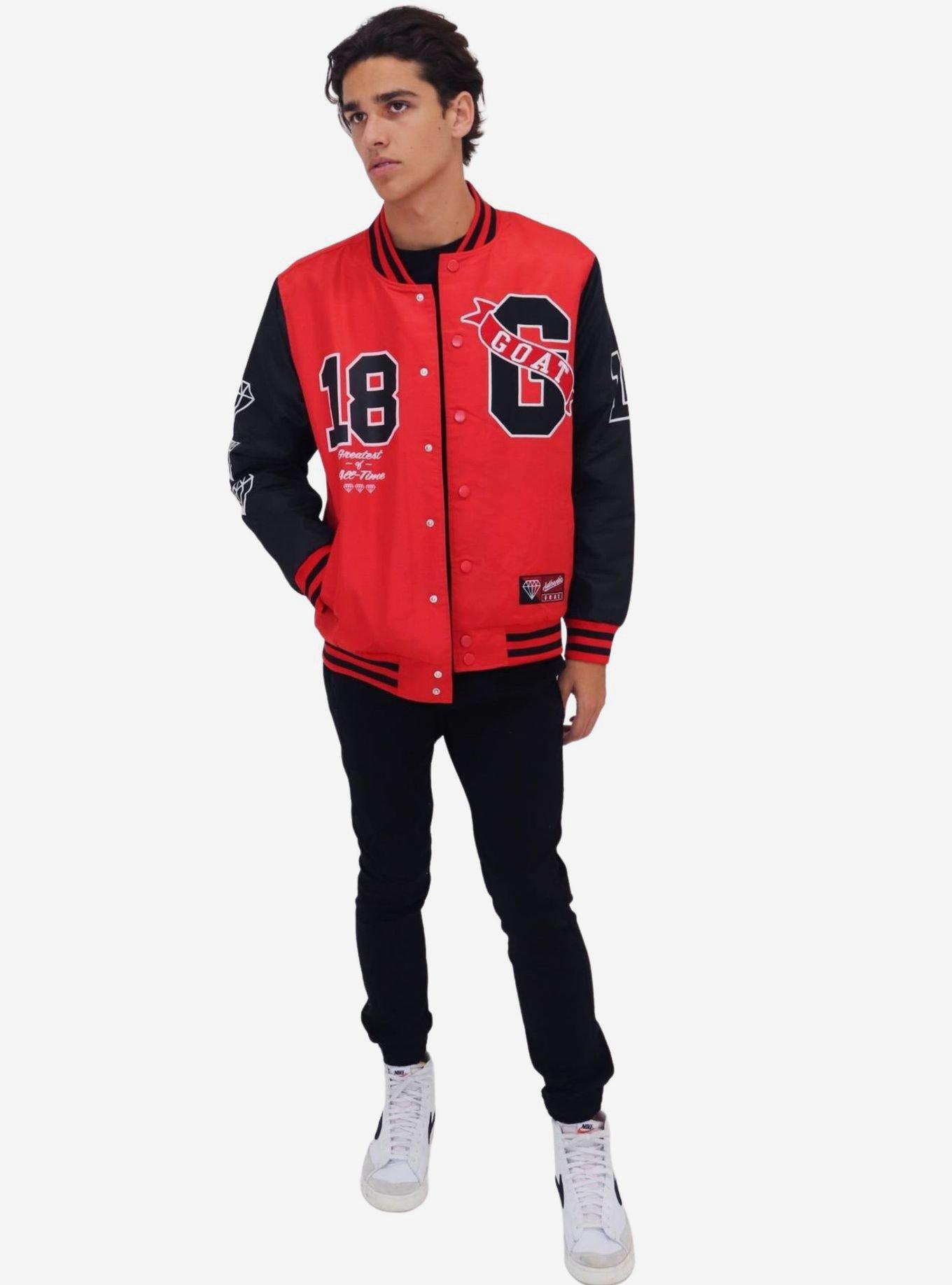 Red Goat Woven Bomber Jacket, RED, alternate