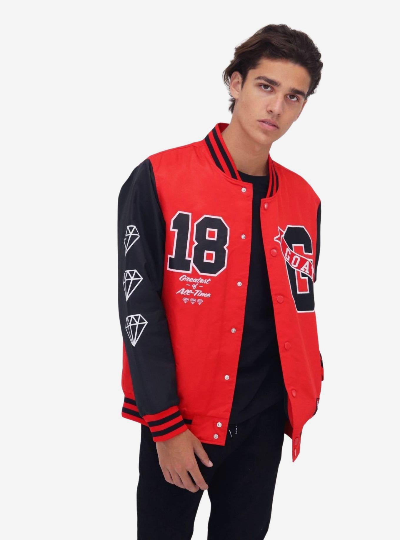 Red Goat Woven Bomber Jacket, RED, alternate