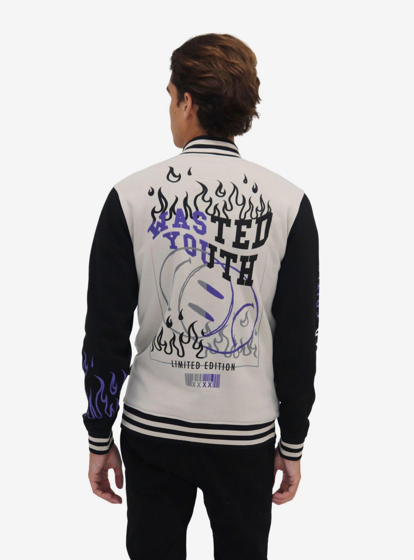 Sand Wasted Youth Fleece Bomber Jacket, BEIGE, alternate