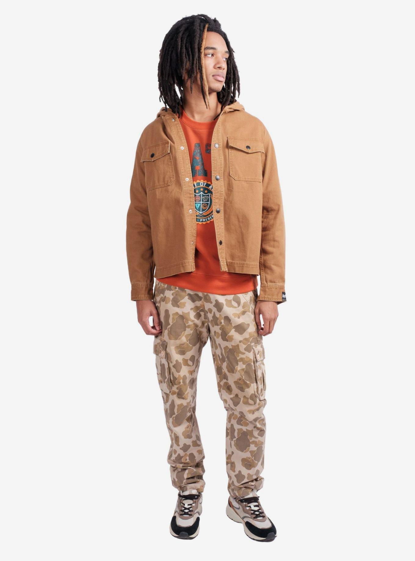 Tobacco Bull Denim Snap Front Hooded Jacket, COPPER, alternate