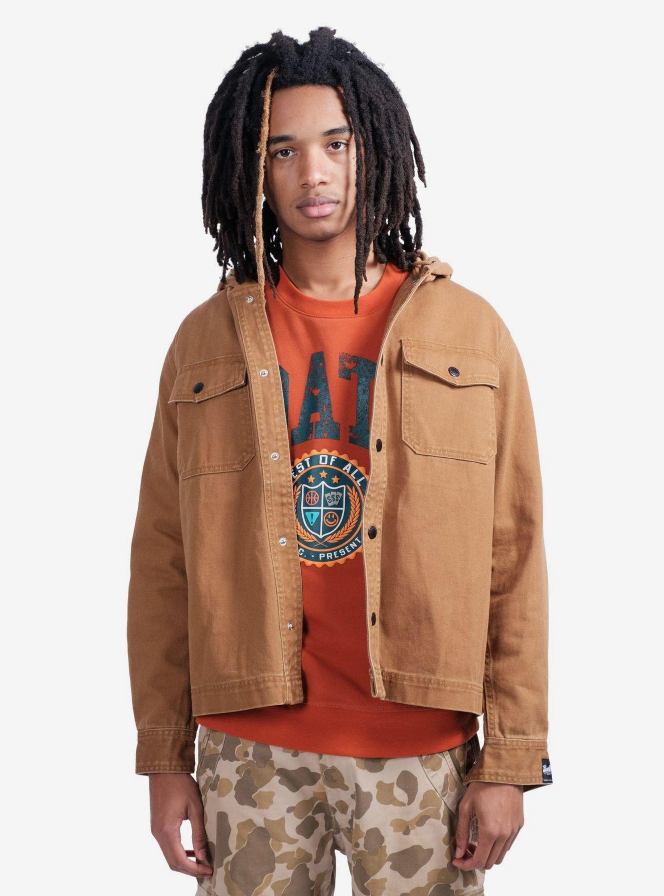 Tobacco Bull Denim Snap Front Hooded Jacket, COPPER, alternate