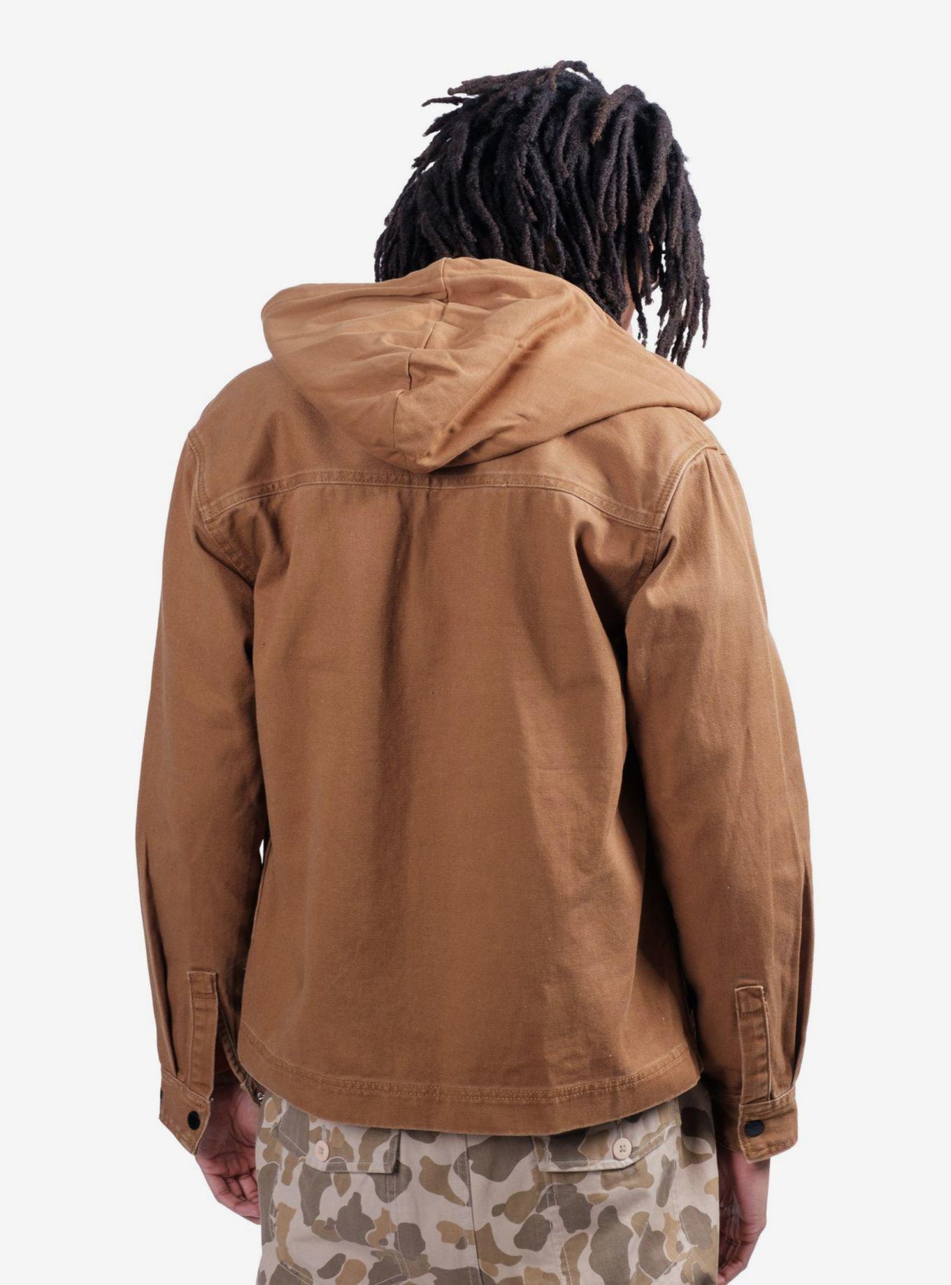 Tobacco Bull Denim Snap Front Hooded Jacket, COPPER, alternate