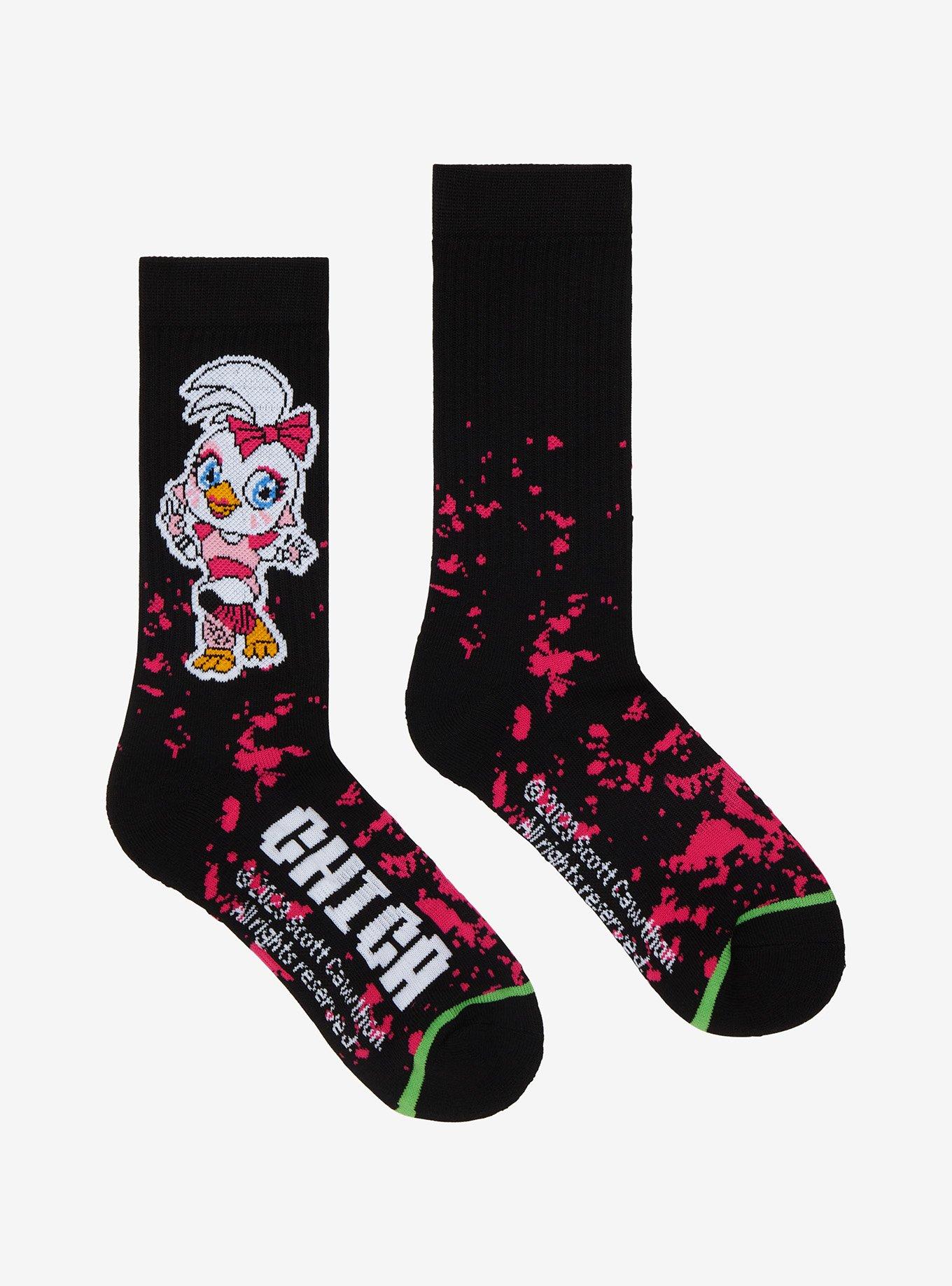 Five Nights At Freddy's Chica Splatter Crew Socks, , alternate