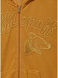 Harry Potter Hufflepuff Logo Zippered Hoodie - BoxLunch Exclusive, MUSTARD, alternate