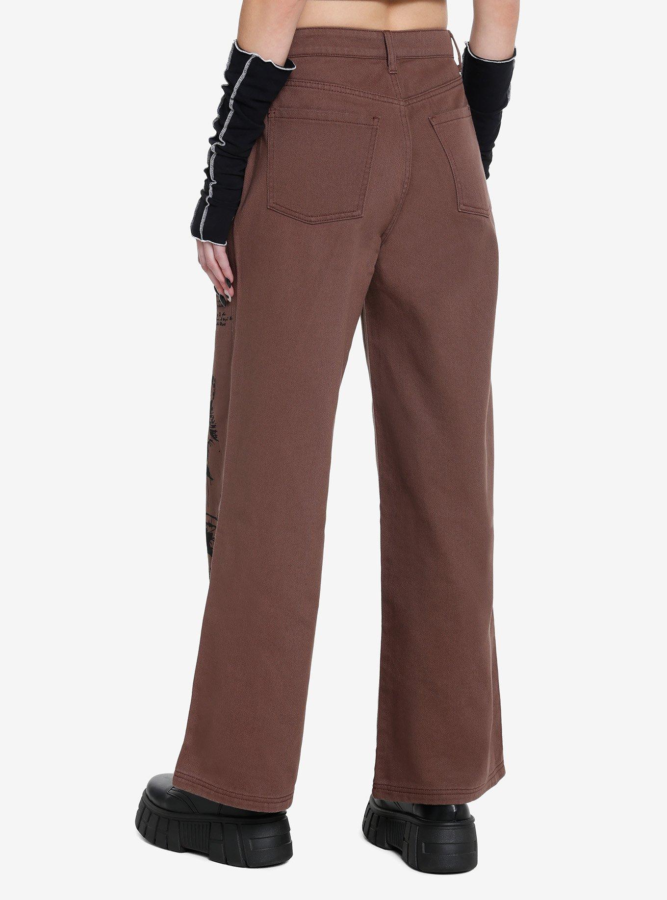 Social Collision Brown Punk Graphics Carpenter Pants, , hi-res