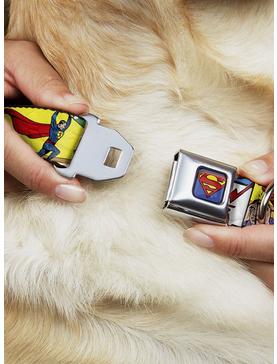 DC Comics Justice League Classic Superman Lifting Car Seatbelt Buckle Dog Collar, , hi-res